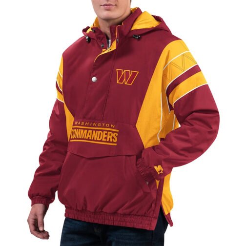 Home Team Washington Commanders Burgundy Half-Zip Hoodie Jacket