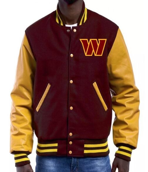 Washington Commanders Letterman W Maroon and Yellow Jacket - Image 5