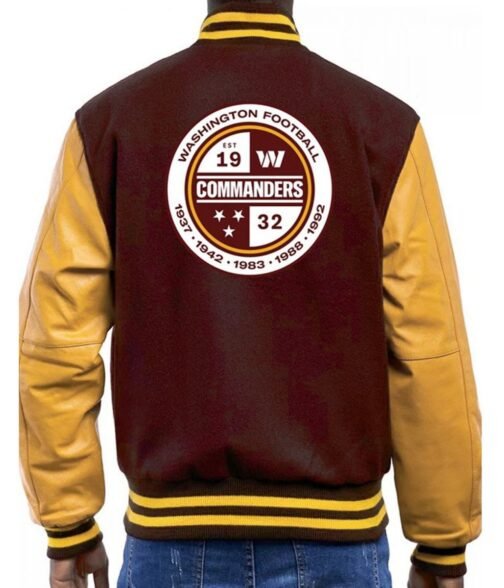 Washington Commanders Letterman W Maroon and Yellow Jacket - Image 6