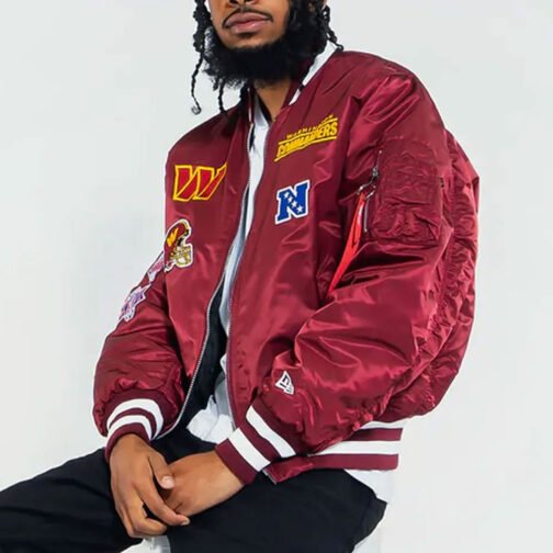 Washington Commanders Burgundy MA-1 Jacket - Image 3
