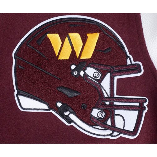 Washington Commanders Mashup Rib Varsity Wool/Leather Jacket - Image 5