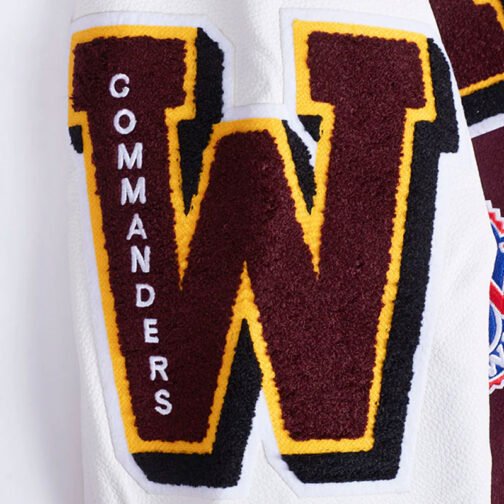 Washington Commanders Mashup Rib Varsity Wool/Leather Jacket - Image 8