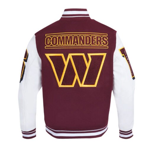 Washington Commanders Mashup Rib Varsity Wool/Leather Jacket - Image 2