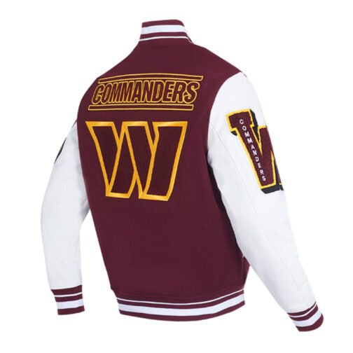 Washington Commanders Mashup Rib Varsity Wool/Leather Jacket - Image 4