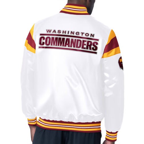 Washington Commanders Midweight White Satin Jacket - Image 2