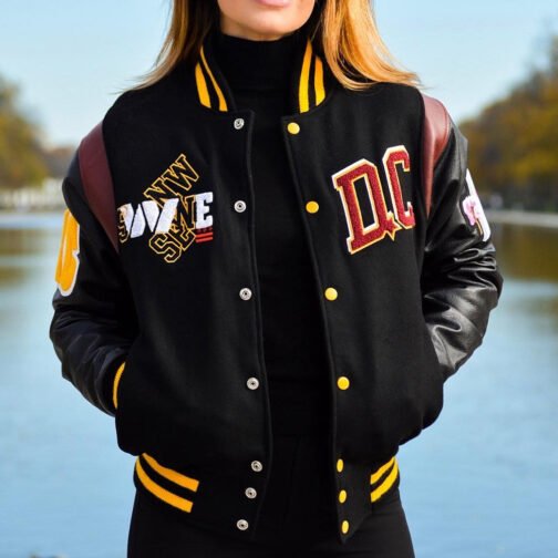 90th Anniversary Washington Commanders DC Varsity Jacket - Image 10