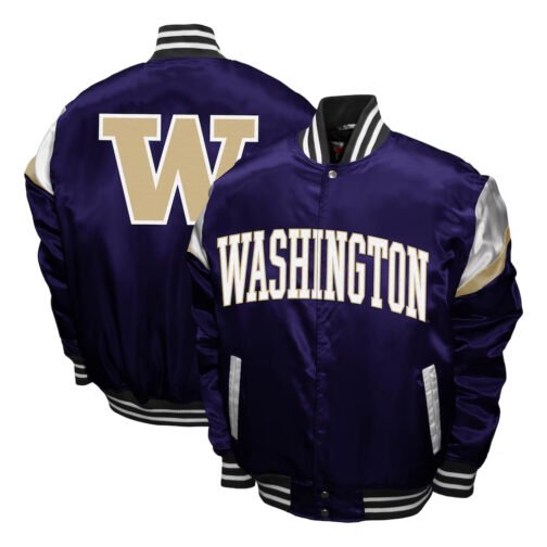 Washington Huskies Power Purple Satin Jacket - Image 3