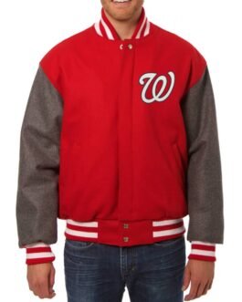 Varsity Washington Nationals Two Tone Wool Jacket