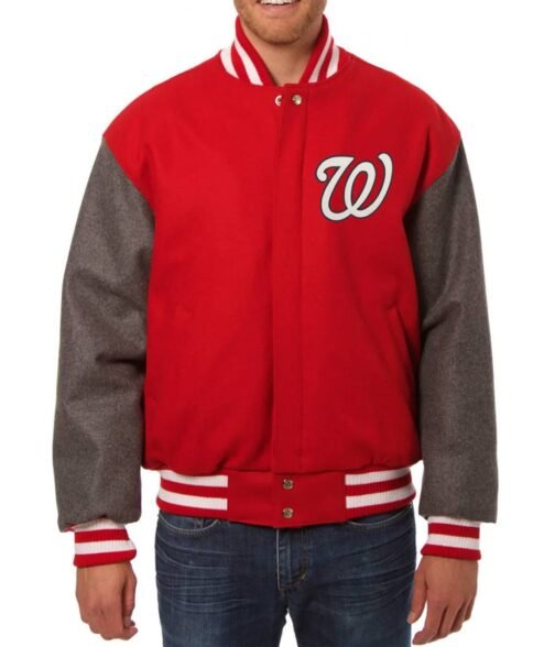 Varsity Washington Nationals Two Tone Wool Jacket