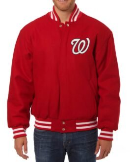 Letterman Washington Nationals Red Wool Jacket