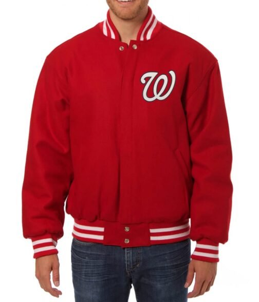 Letterman Washington Nationals Red Wool Jacket