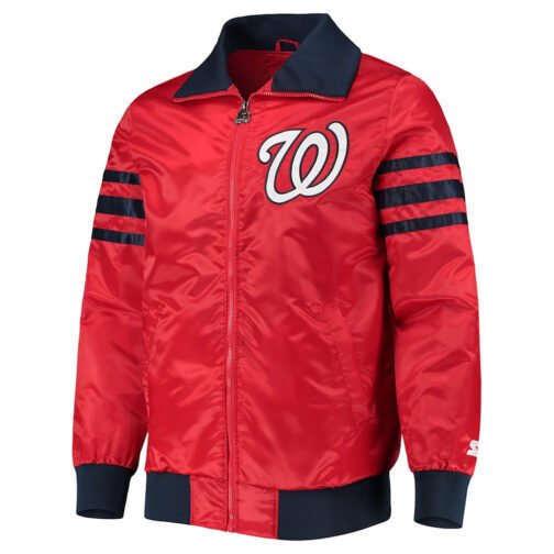 The Captain II Washington Nationals Varsity Red Satin Jacket