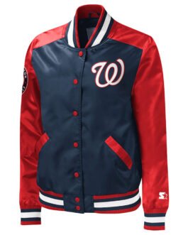 The Legend Washington Nationals Blue and Red Satin Jacket