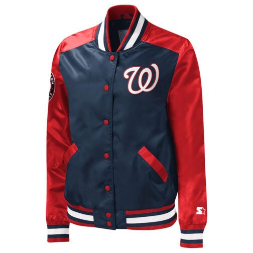 The Legend Washington Nationals Blue and Red Satin Jacket