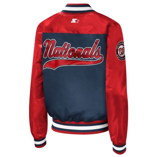 The Legend Washington Nationals Blue and Red Satin Jacket - Image 2