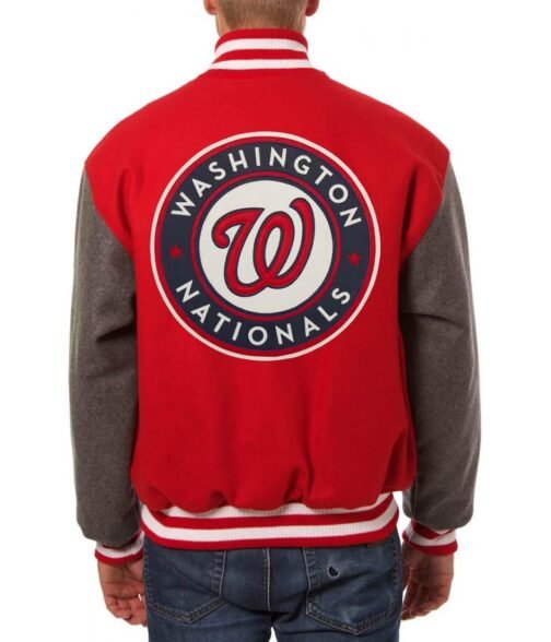 Varsity Washington Nationals Two Tone Wool Jacket - Image 2