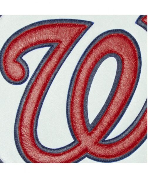 Washington Nationals Letterman Red Leather Jacket - Image 3