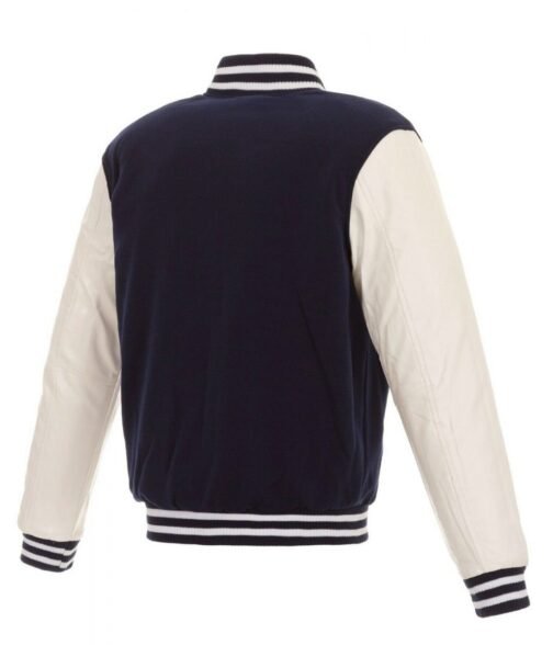 Washington Nationals Letterman Navy Blue and White Jacket - Image 2