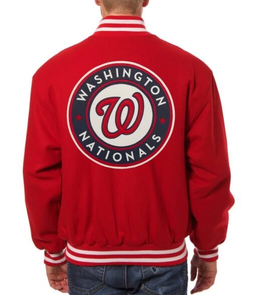Letterman Washington Nationals Red Wool Jacket - Image 2