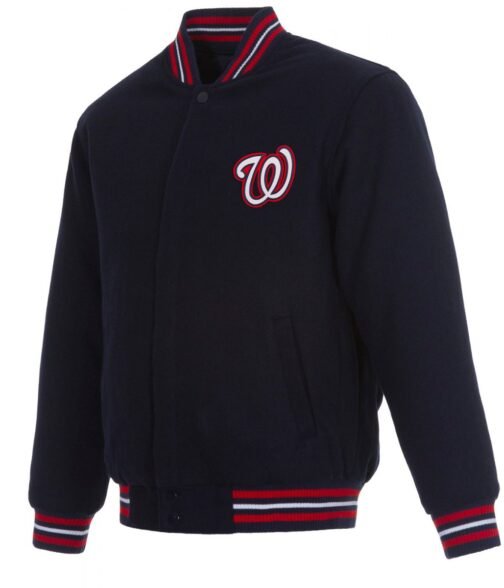 Varsity Washington Nationals Navy Blue Wool Jacket