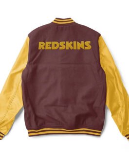 Washington Redskins Brown and Yellow Varsity Jacket
