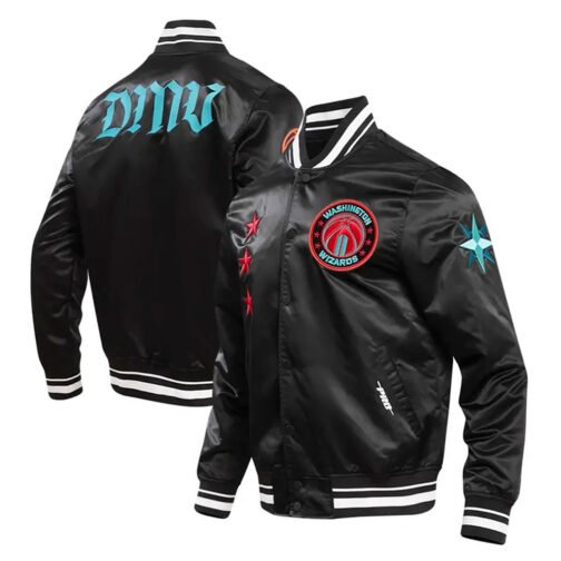 Washington Wizards 2023/24 City Edition Black Satin Jacket - Image 3