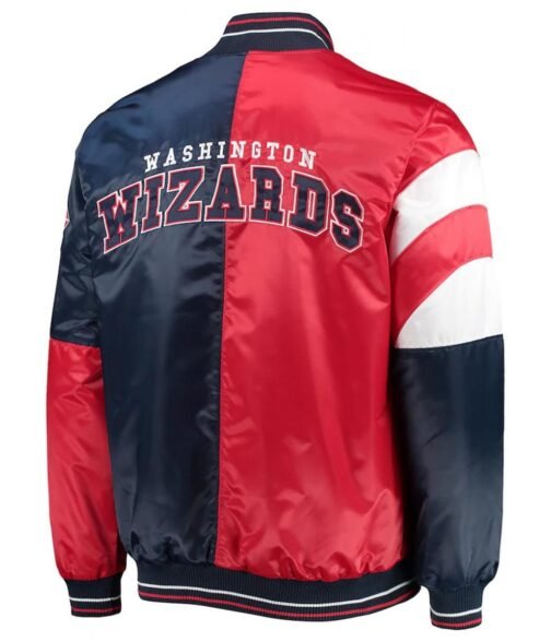 Washington Wizards Leader 75th Anniversary Navy Blue and Red Satin Jacket - Image 2