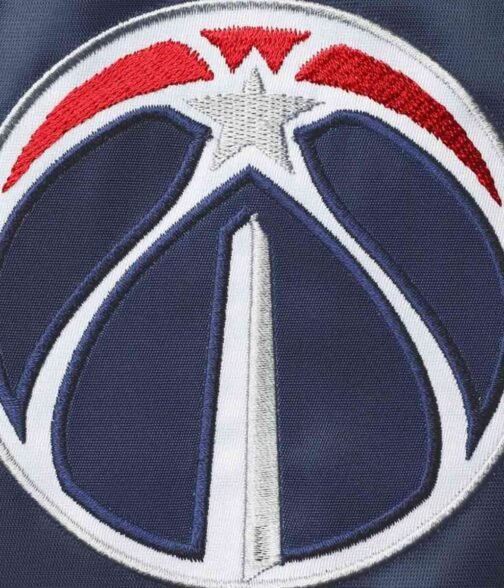 Washington Wizards Leader 75th Anniversary Navy Blue and Red Satin Jacket - Image 4