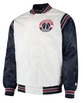 Renegade Washington Wizards White/Navy Satin Jacket