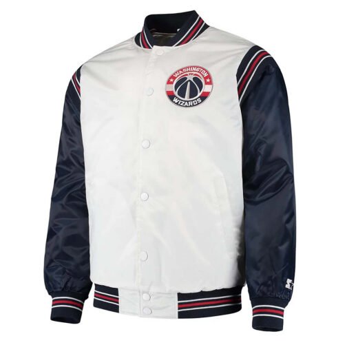 Renegade Washington Wizards White/Navy Satin Jacket