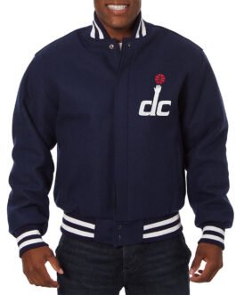 Navy Washington Wizards Varsity Wool Jacket