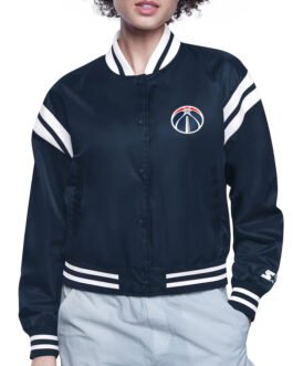 Washington Wizards Printed Logo Varsity Satin Jacket