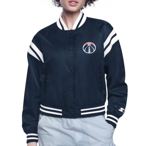 Washington Wizards Printed Logo Varsity Satin Jacket
