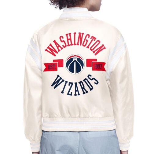 Washington Wizards Printed Logo Varsity Satin Jacket - Image 4