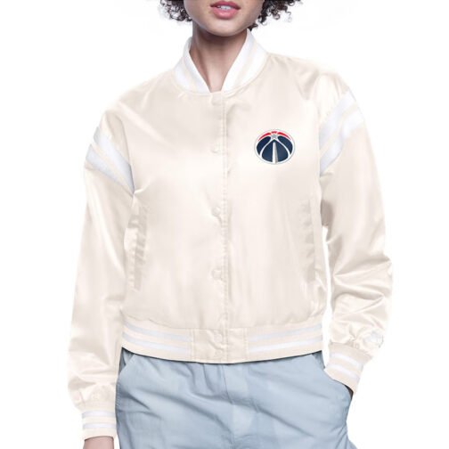 Washington Wizards Printed Logo Varsity Satin Jacket - Image 2