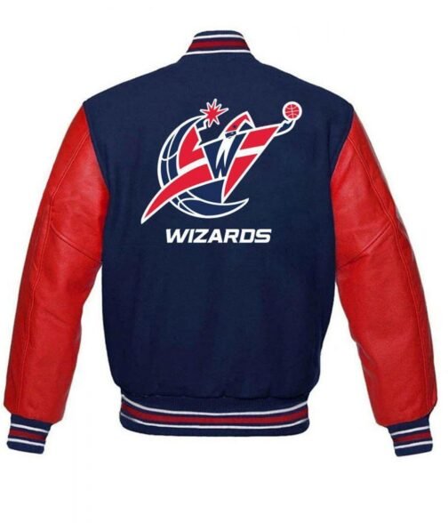 Washington Wizards Red and Blue Letterman Jacket - Image 2