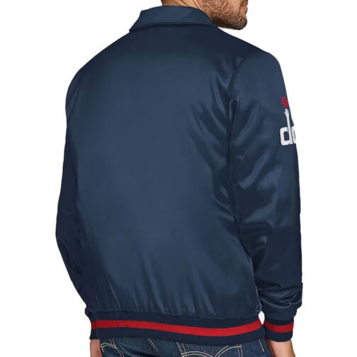 Washington Wizards Stitch Applique Navy Satin Jacket - Image 2
