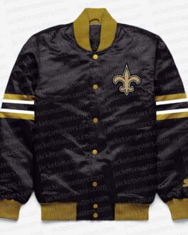New Orleans Saints Button Down Black Jacket