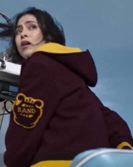 Wedding Season TV Show Katie Maroon Wool Hooded Jacket
