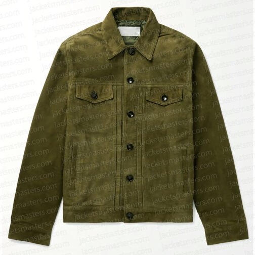 Ryan Reynolds Welcome to Wrexham Suede Green Leather Jacket