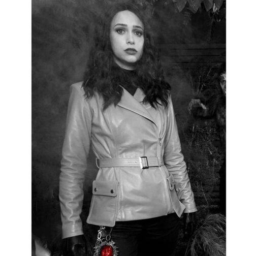 Werewolf by Night Laura Donnelly Tan Orange Leather Jacket - Image 9