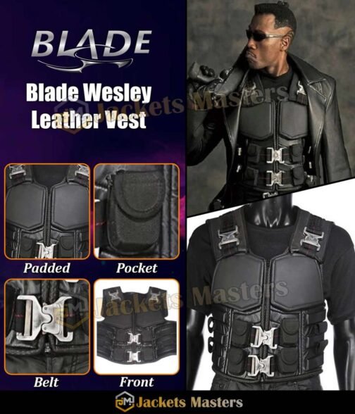 Blade Wesley Snipes Leather Vest - Image 8