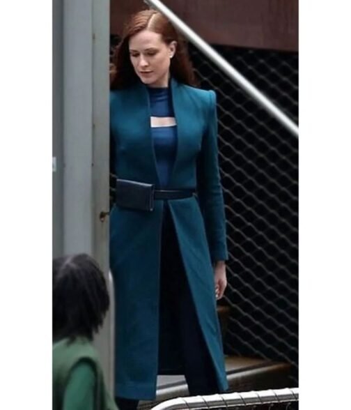 Westworld Season 4 Evan Rachel Wood Wool Blue Coat - Image 6