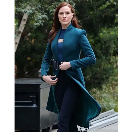 Westworld Season 4 Evan Rachel Wood Wool Blue Coat - Image 7
