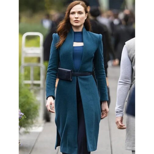 Westworld Season 4 Evan Rachel Wood Wool Blue Coat - Image 5