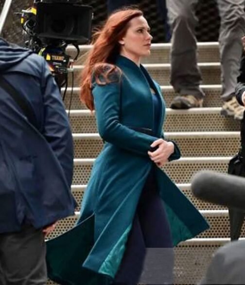 Westworld Season 4 Evan Rachel Wood Wool Blue Coat - Image 8
