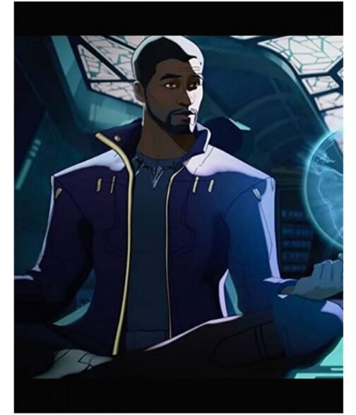 Chadwick Boseman What If Purple Cotton Jacket - Image 5