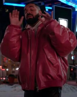 What’s Next Drake Hot Pink Leather Bomber Jacket