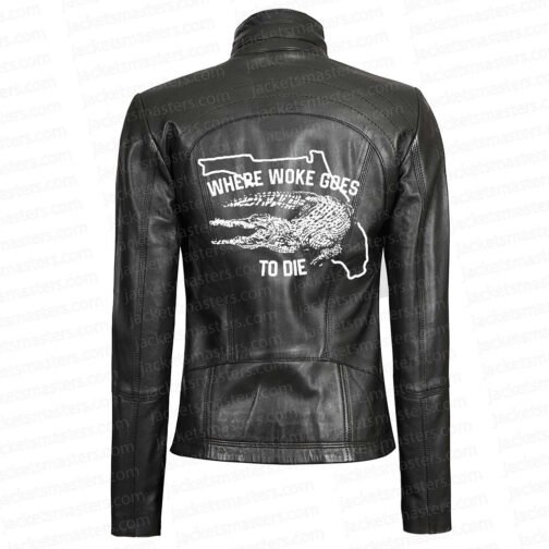 Where Woke Goes to Die Casey Desantis Leather Jacket - Image 3