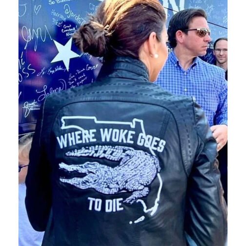 Where Woke Goes to Die Casey Desantis Leather Jacket - Image 9